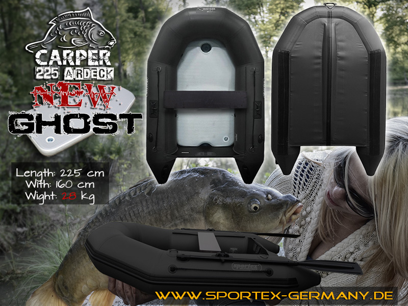 Karpfenboot Auslegeboot Drillboot Sportex Carper 225 Airdeck Ghost