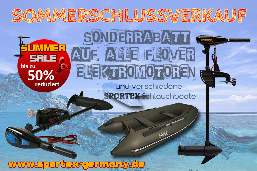 Sonderangebot auf alle Flover Elektromotoren und verschiiedene Schlauchboote
